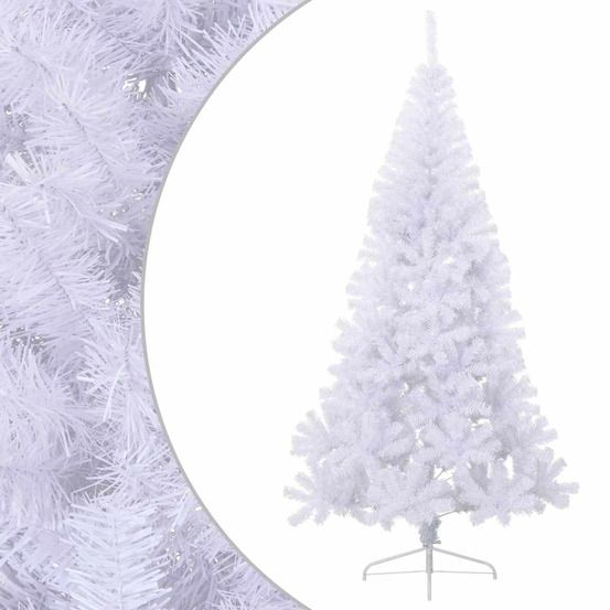 Sapin de noël artificiel moitié avec support blanc 240 cm pvc