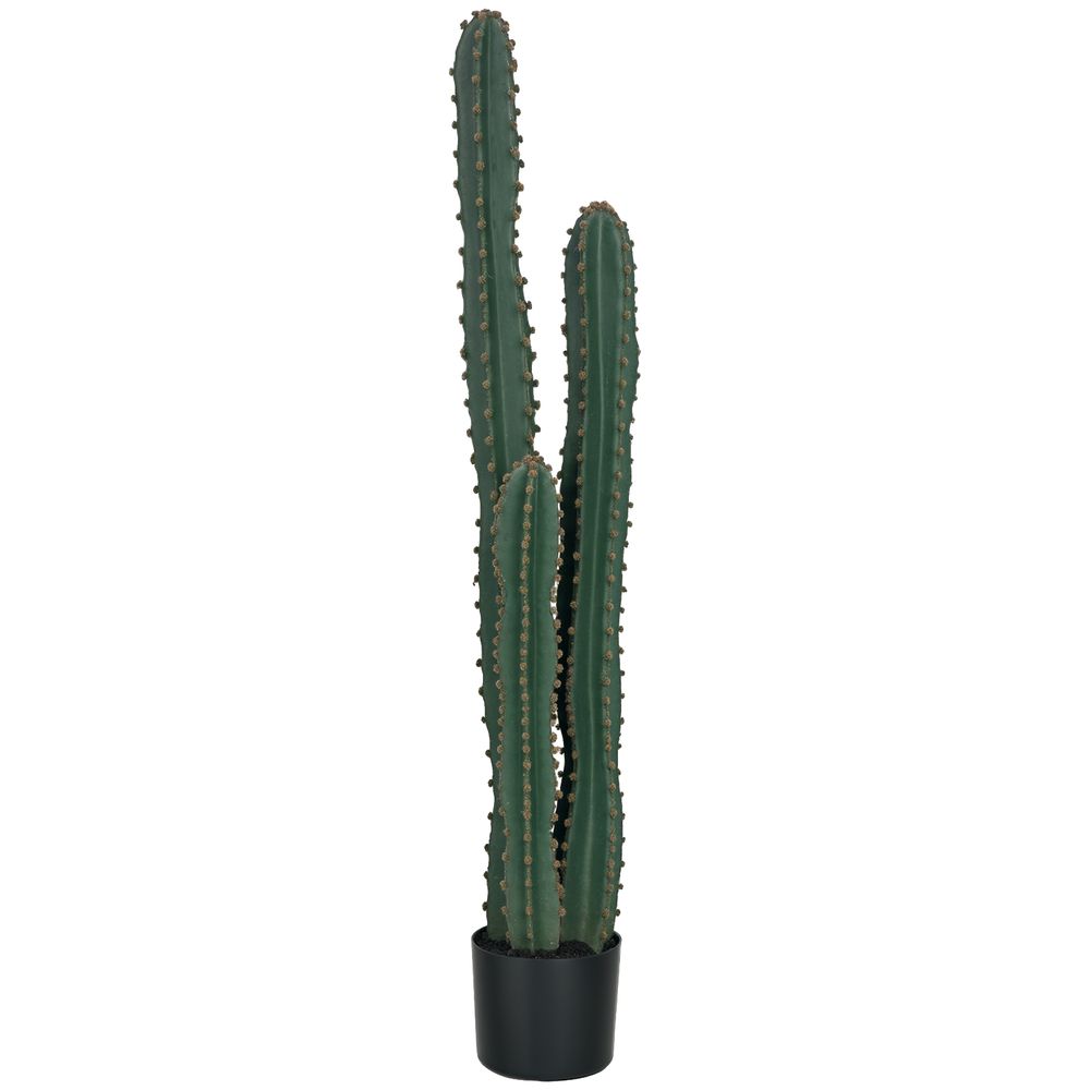 Grand cactus artificiel plastique pe décoration intérieur hyper réaliste 120cm vert