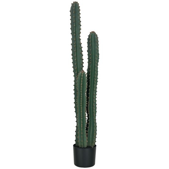 Grand cactus artificiel plastique pe décoration intérieur hyper réaliste 120cm vert