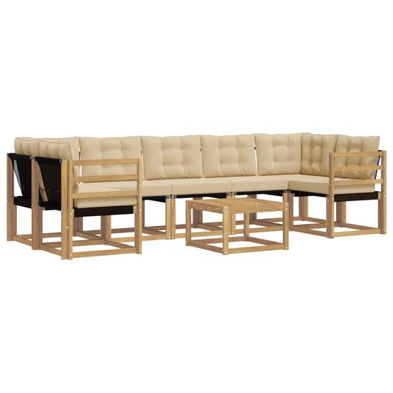 Ensemble de canapés d'extérieur 8 pc blanc et beige