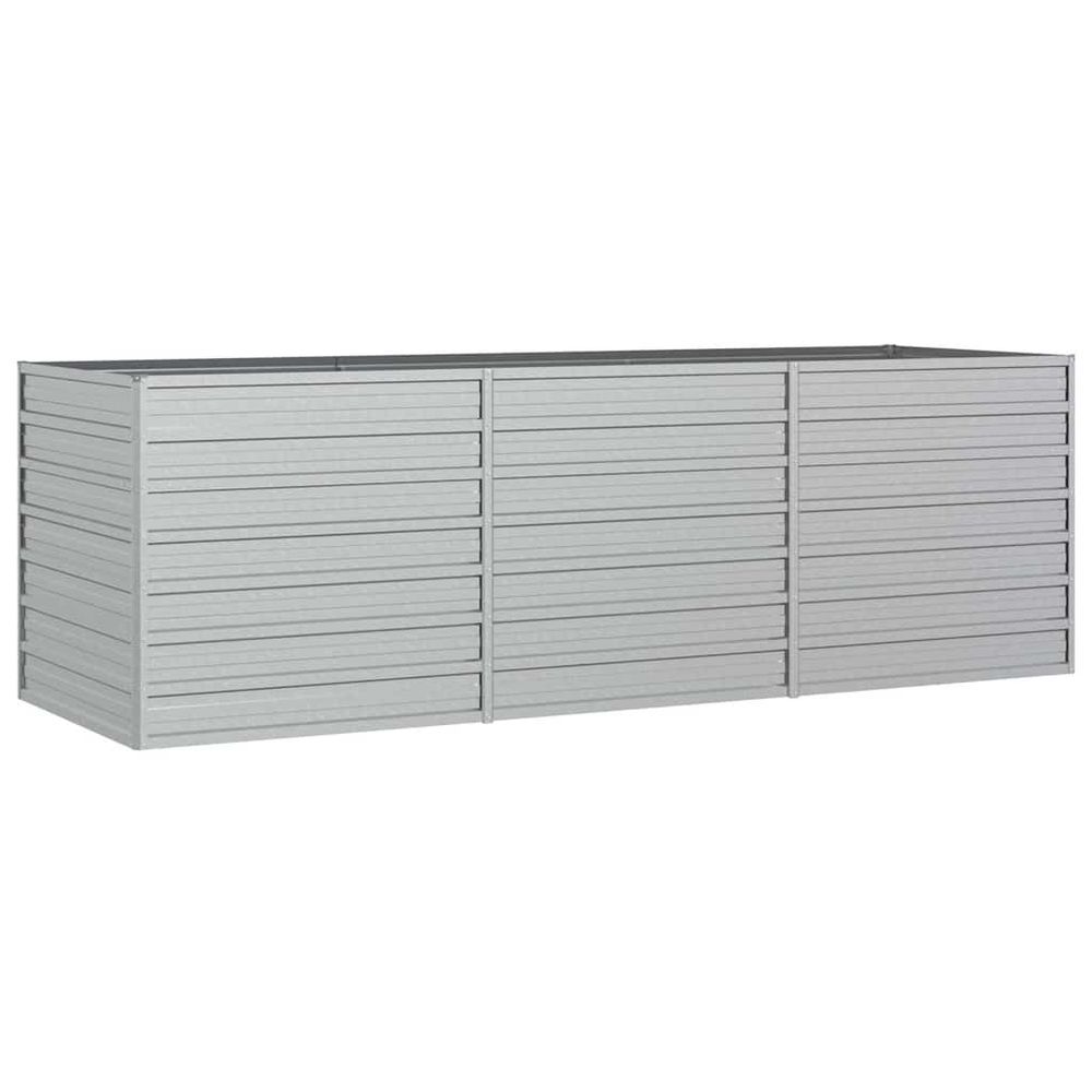 Lit surélevé de jardin 240x80x77 cm acier galvanisé argenté