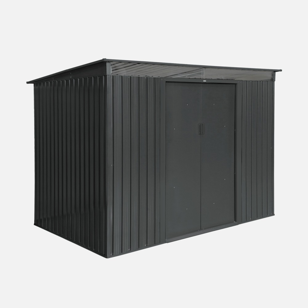 Abri de jardin en métal, 4,72m² avec puits de lumière, audomarois - couleur anthracite