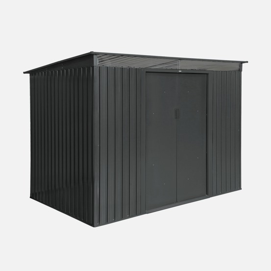 Abri de jardin en métal, 4,72m² avec puits de lumière, audomarois - couleur anthracite