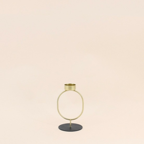 Bougeoir en métal doré 16cm, valo