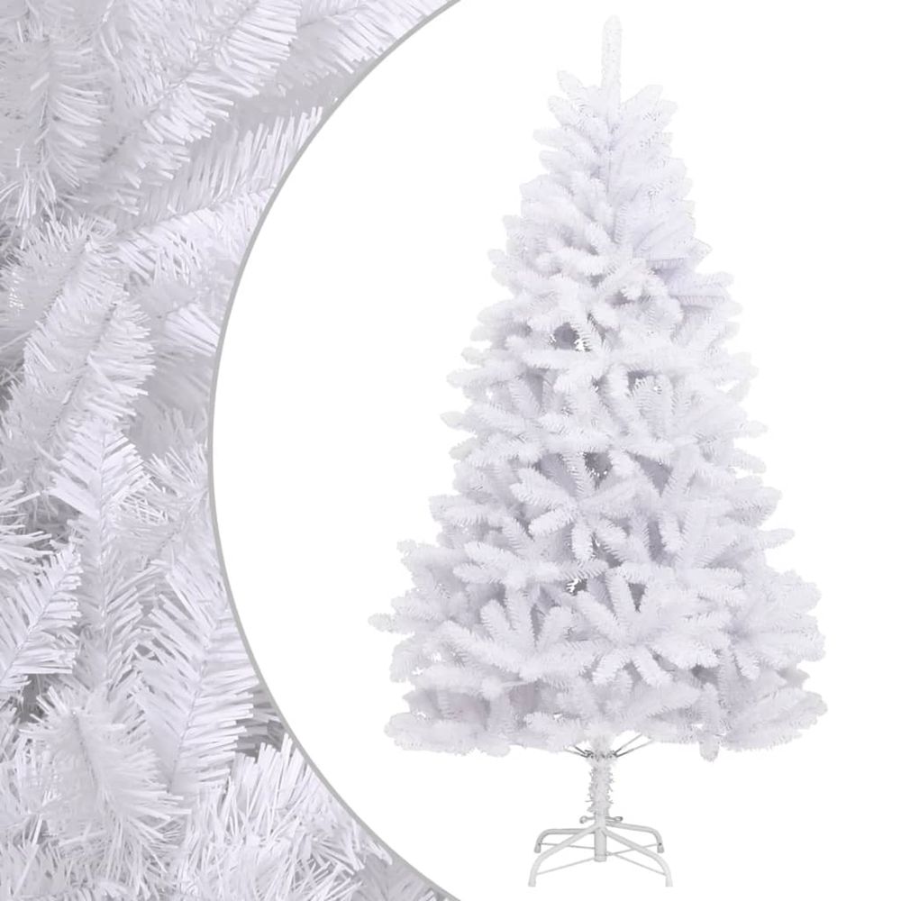 Sapin de noël artificiel à charnières avec support blanc 270 cm