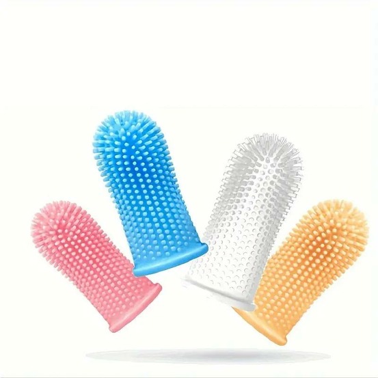 Lot de 4 brosses à dents ultra - douces pour chiens et chats