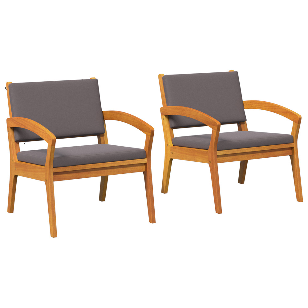 Chaises de jardin 2 pcs 59,5x70,5x72,5 cm en bois massif d'acacia