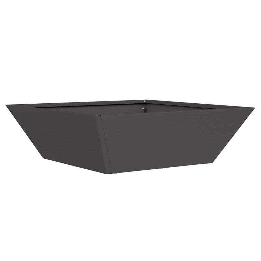 Cache-pot de jardin noir 50 x 50 x 15 cm acier laminé à froid