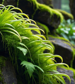 Focus sur le feuillage d'une plante Queue de dragon