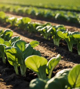 Focus sur des pousses d'épinard dans un jardin potager