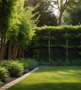 Focus sur un buisson qui fait office de brise vue