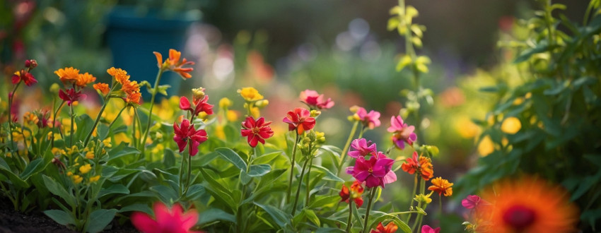 Magnifiques fleurs dans un jardin offrant une vaste gamme de couleurs