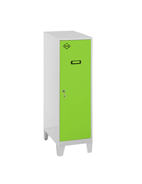 Casier-armoire simonlocker dism.single mini 915x300x500+pies g/ve gris/vert 1015x300x500 - simonrack