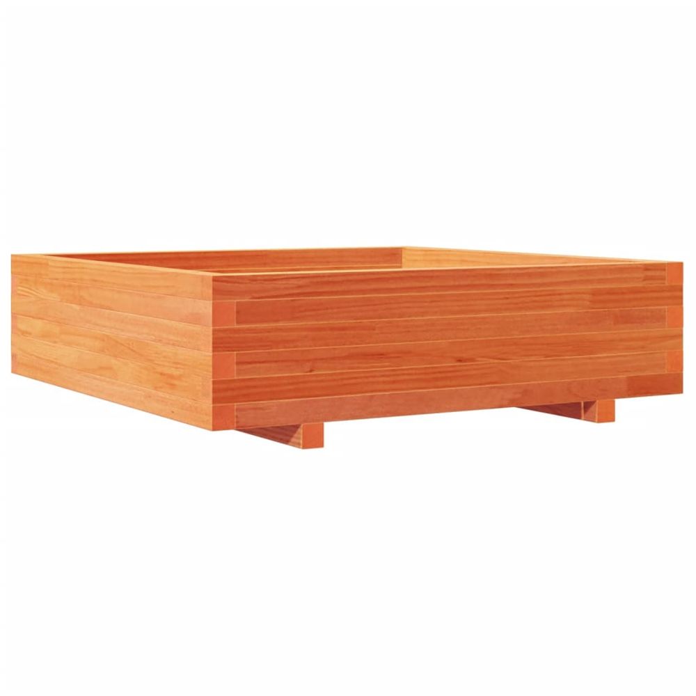 Jardinière d'extérieur cire marron 90x90x26,5 cm bois de pin massif