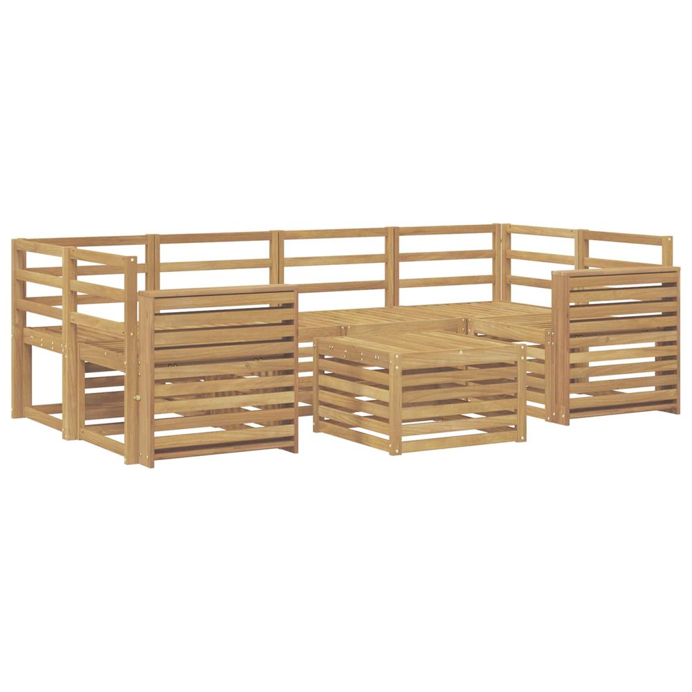 Ensemble de canapés d'extérieur 7 pc blanc bois d'acacia massif