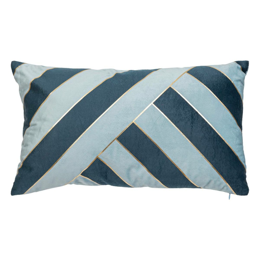 Coussin velours nelya bleu 30x50cm