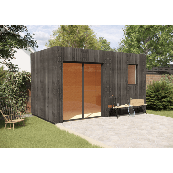 Extension bois traité autoclave en bois 4,4 x 2,4 x 2,7 m avec plancher isolé