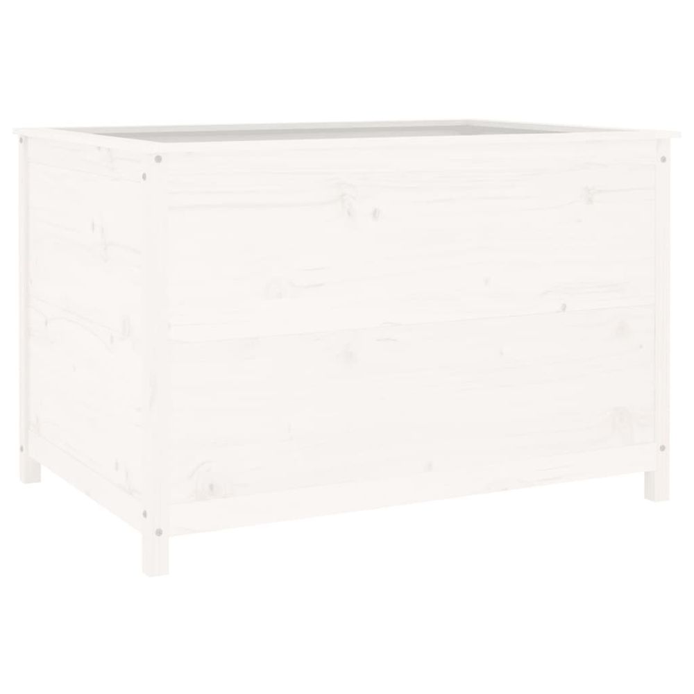 Lit surélevé de jardin blanc 119,5x82,5x78cm bois de pin massif