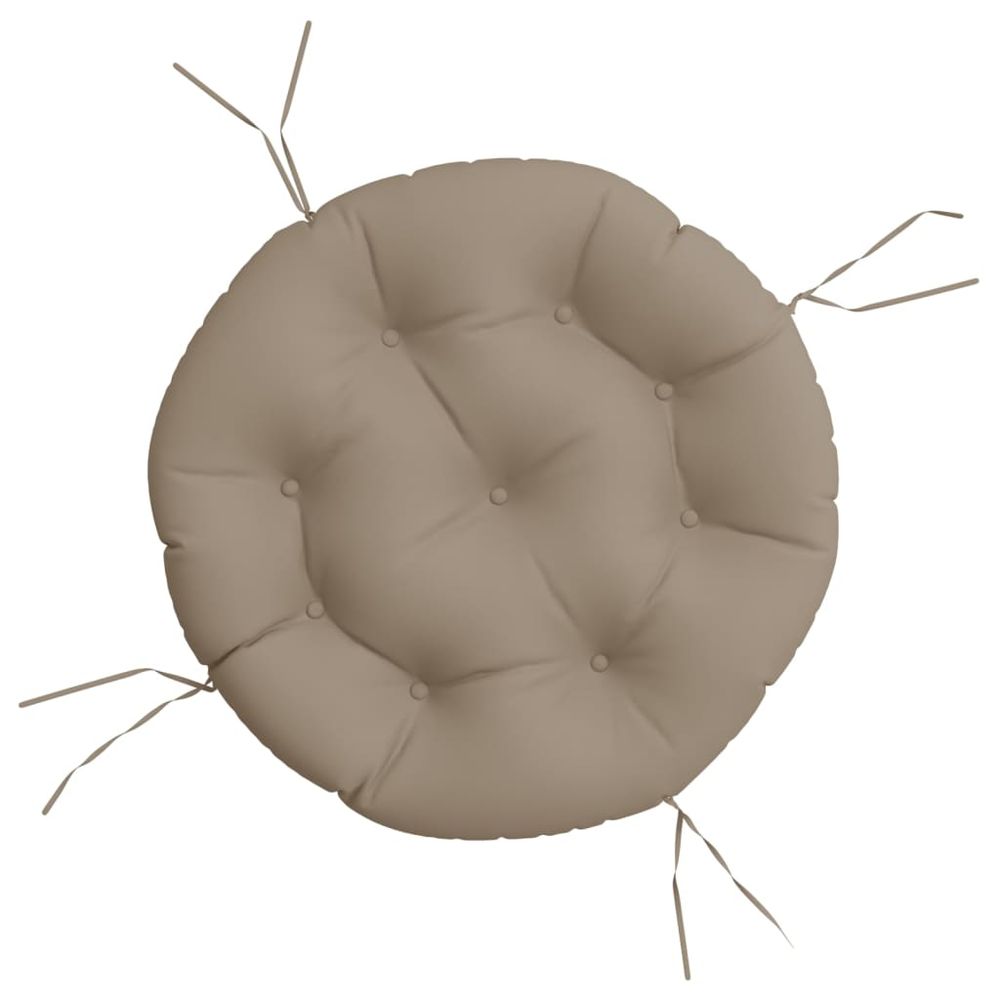 Coussin rond taupe ø 60 x11 cm tissu oxford