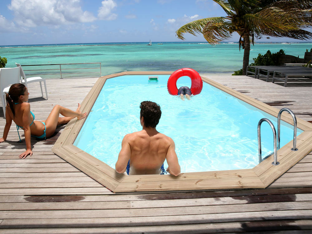 Piscine bois cordoue - 3. 48 x 2. 15 x 1. 18 m