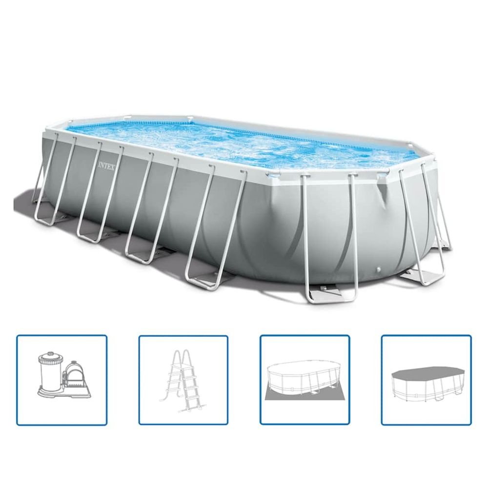 Ensemble de piscine ovale 610x305x122 cm 26798gn