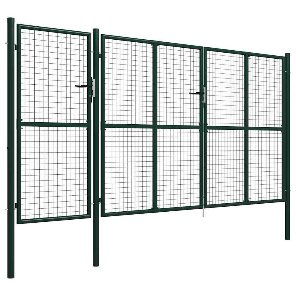 Portail de jardin en acier vert 400 x 150 cm