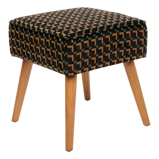 Tabouret chiara noir tissu chenille