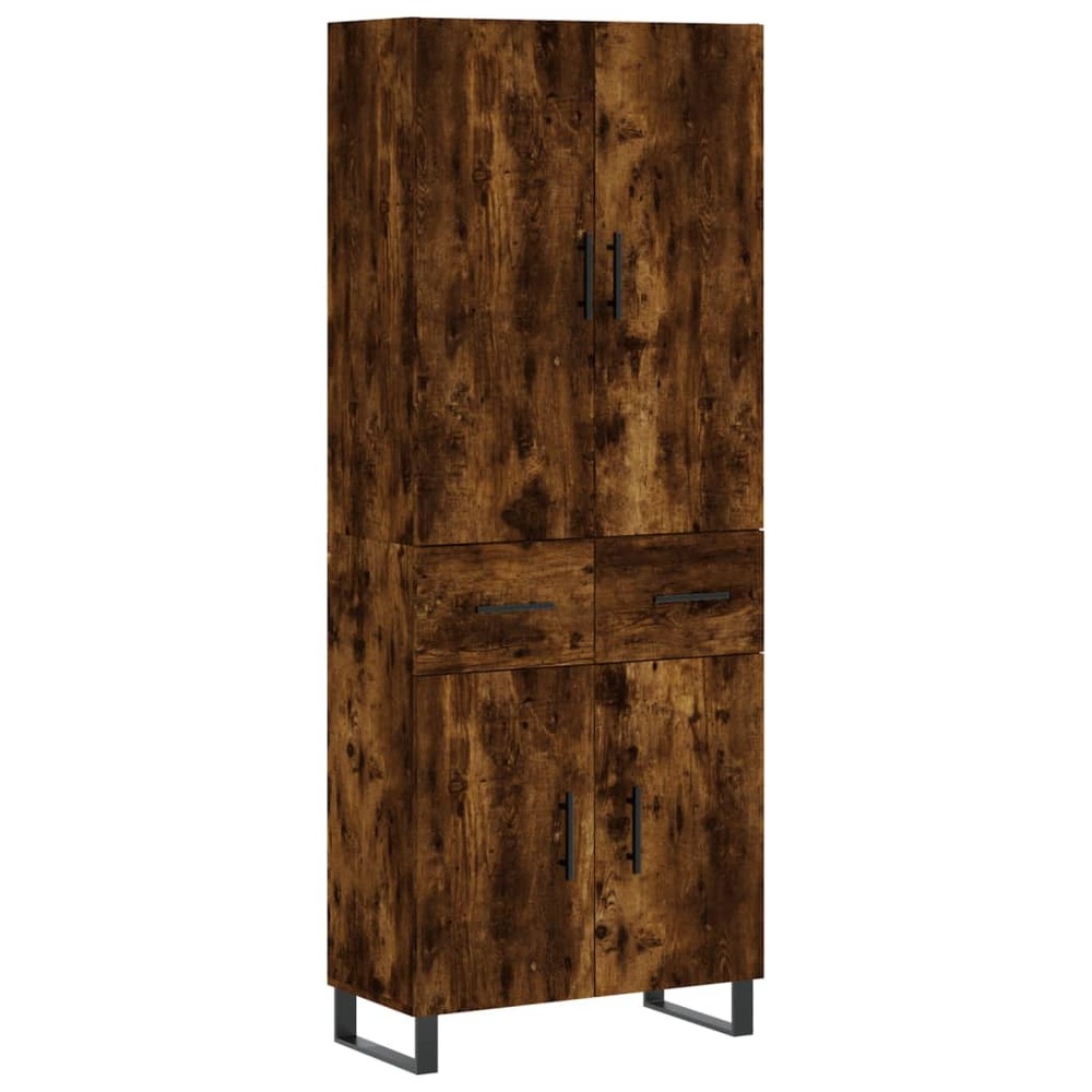 Buffet bahut commode armoire meuble de rangement organisateur cuisine salle de séjour salon haut 69,5 x 34 x 180 cm bois d'in