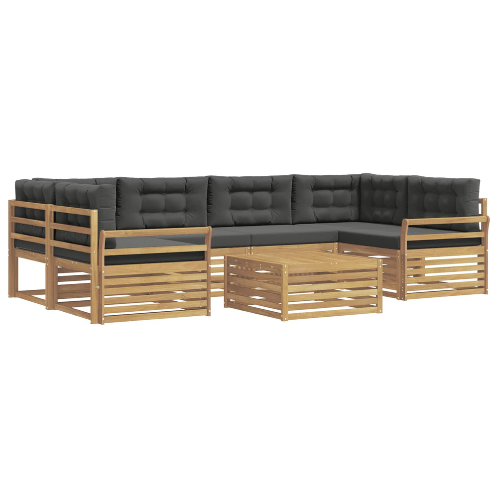 Ensemble de canapés d'extérieur 7 pcs blanc et anthracite