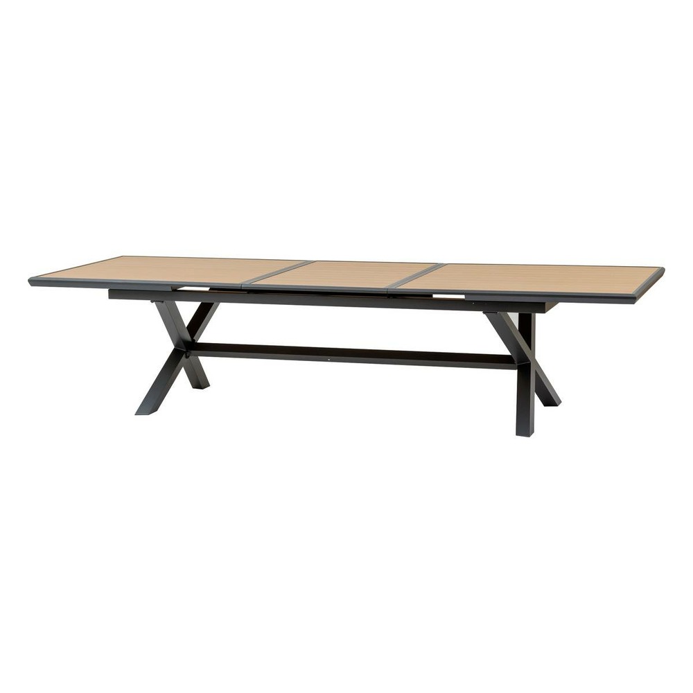 Table de jardin extensible axiome effet bois noix & graphite 12 places
