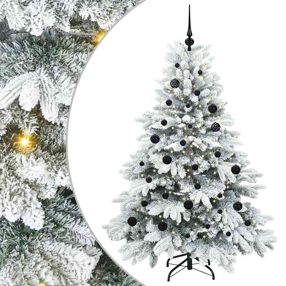 Sapin de noël artificiel avec 150 led blanc 150 cm pe et pvc