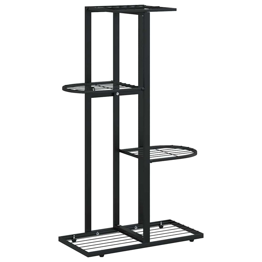 Support pour plantes 4 niveaux 43x22x76 cm noir métal
