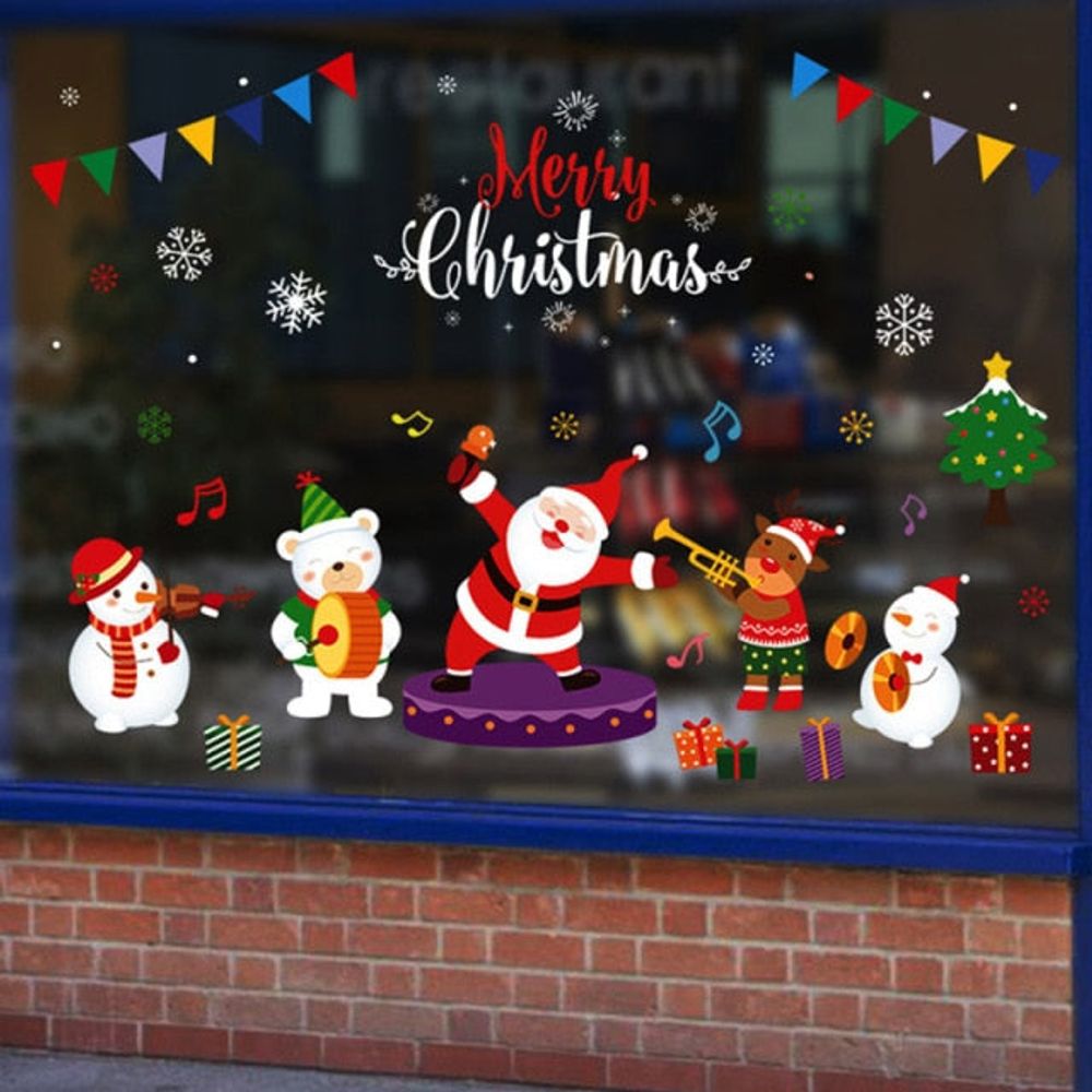 Stickers de noël - devanture de magasin