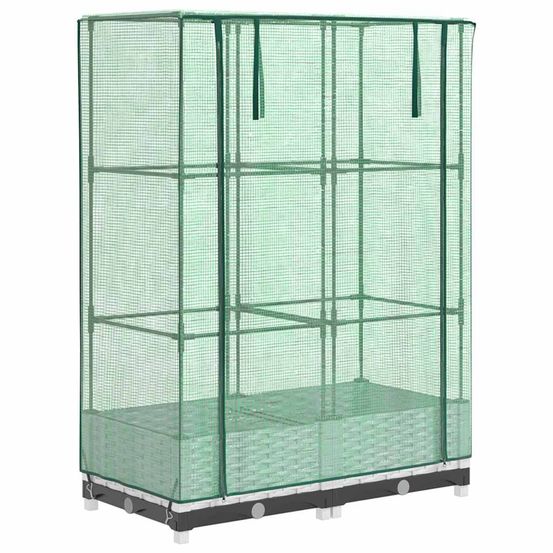 Jardinière d'extérieur surélevée avec housse aspect rotin 80x40x123 cm