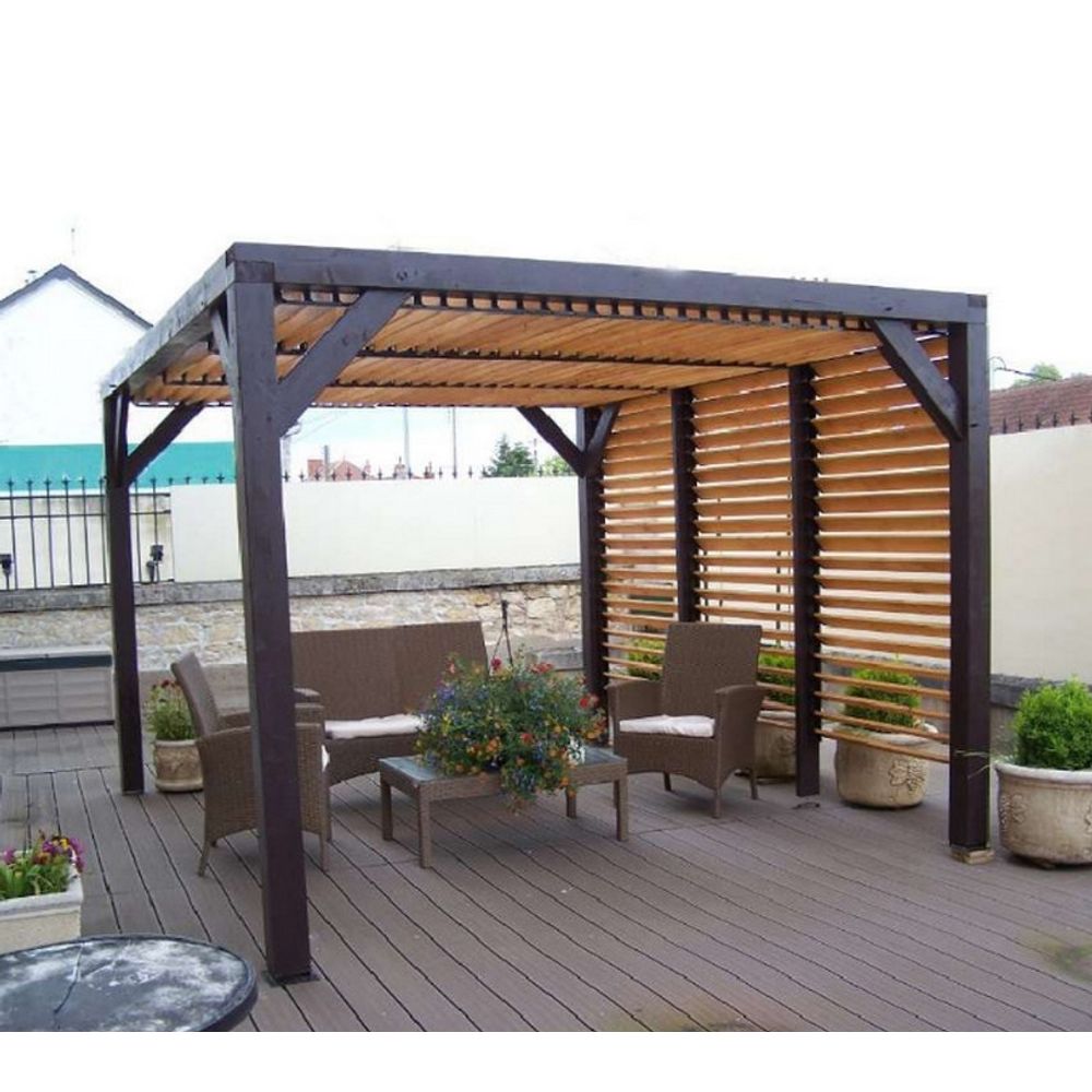 Pergola 12.20m² bois naturel - vt3436