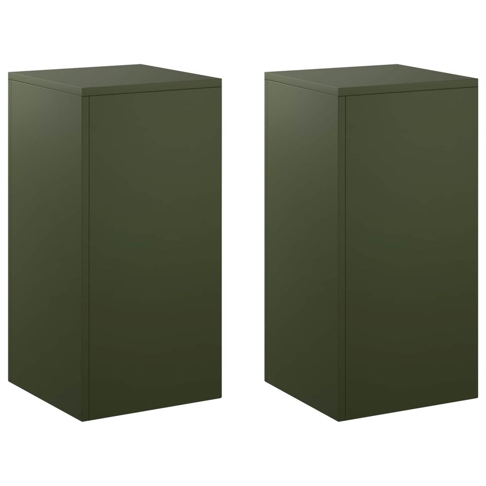 Support de plante 2 pcs vert olive 30 x 30 x 60 cm acier