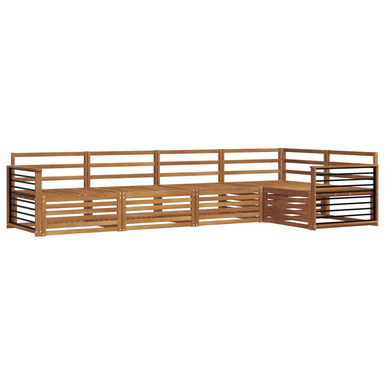 Ensemble de canapés d'extérieur 5 pcs naturel