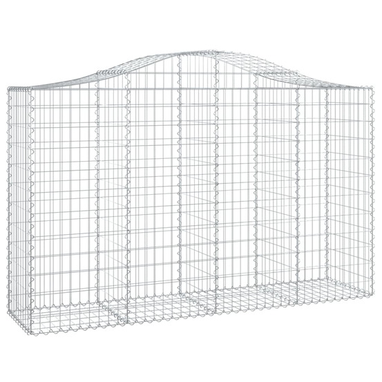 Panier de gabions arqué 200x50x120/140 cm fer galvanisé