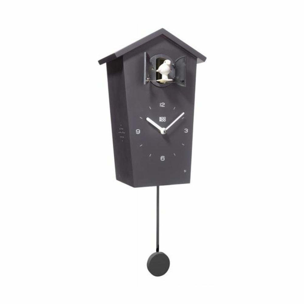 Horloge birdhouse chants d'oiseaux kookoo - noir