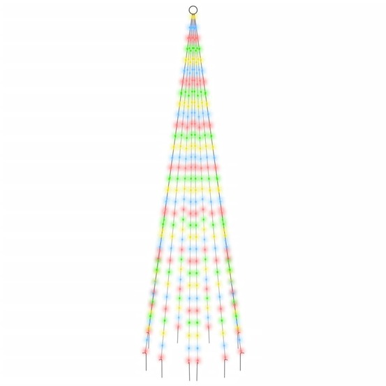 Sapin de noël sur mât de drapeau 310 led colorées 300 cm