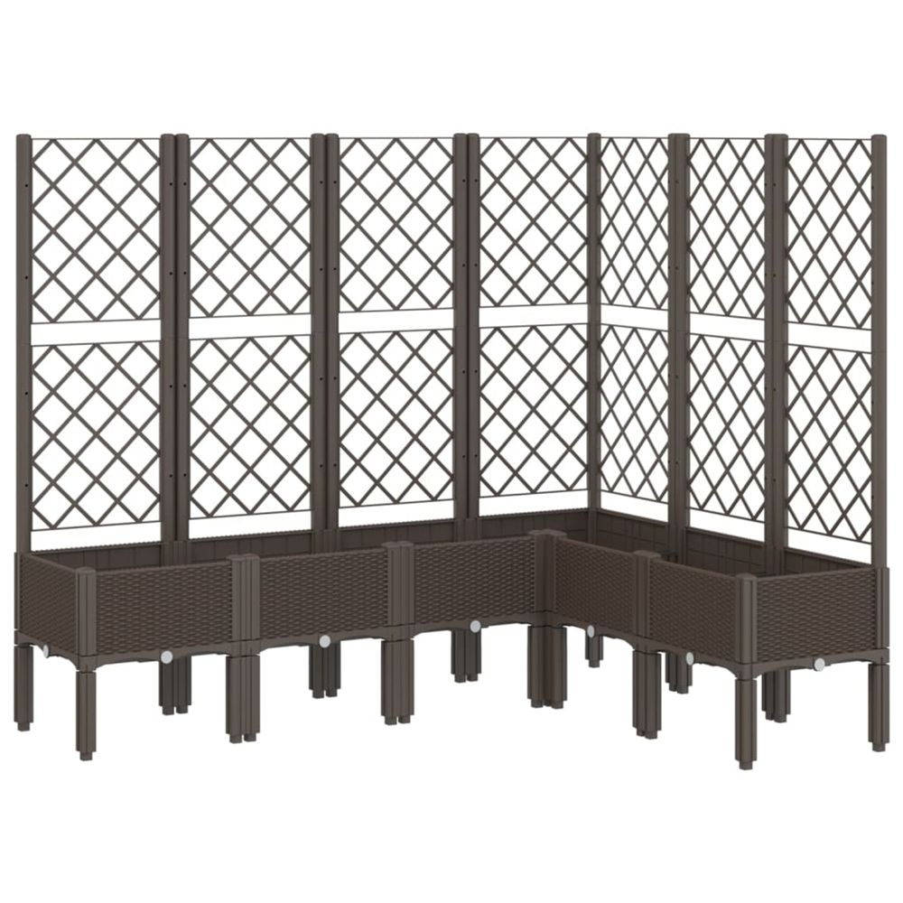 Jardinière d'extérieur avec treillis marron 160x120x142 cm pp