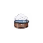 Piscine 360x122cm filtre a sable 12v wood marron avec dome amovible