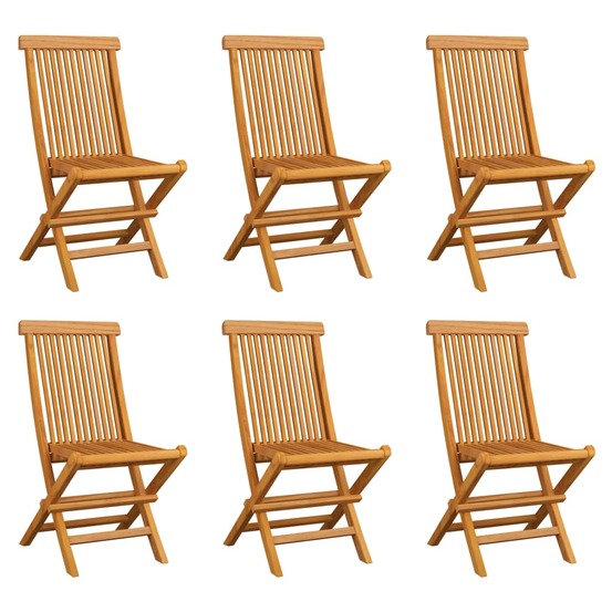Chaises pliables de jardin 6 pcs bois de teck solide
