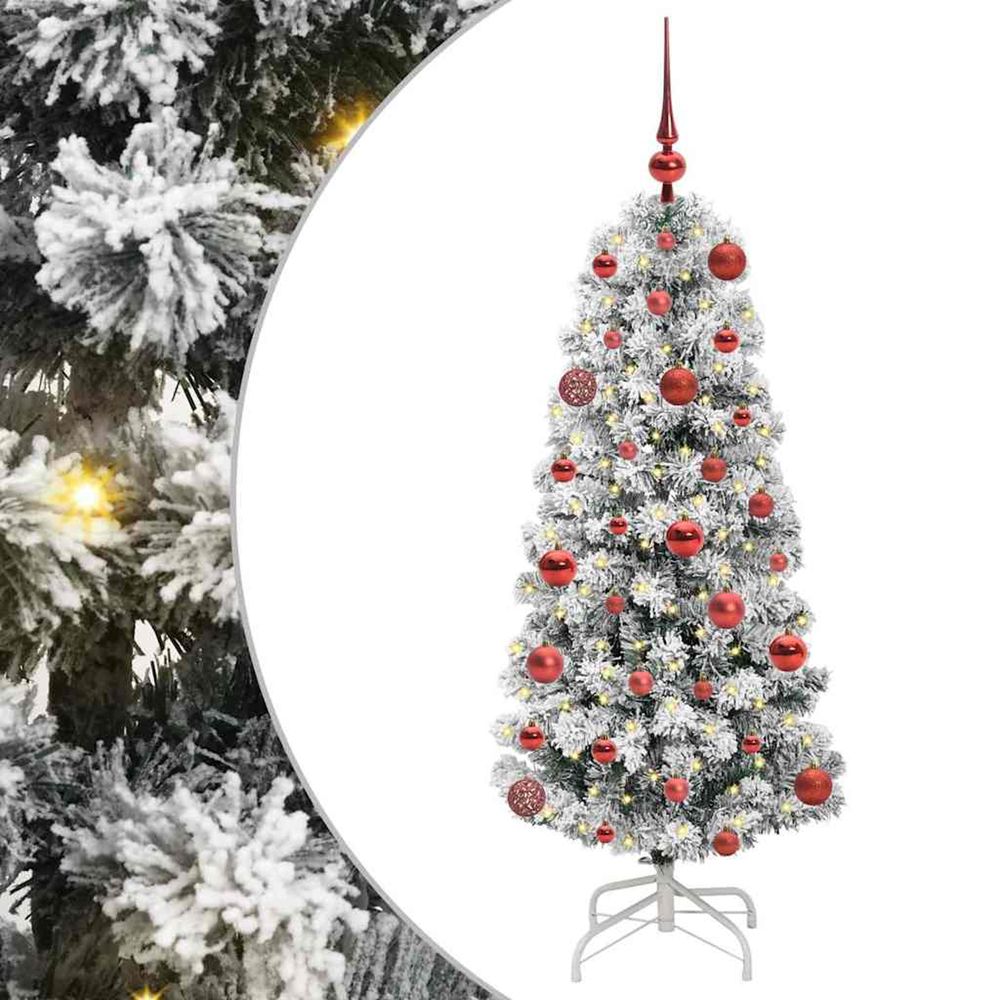 Sapin de noël artificiel à branches articulées vert et blanc
