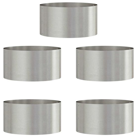 Anneau de jardinière 5 pc argenté 40 x 40 x 20 cm