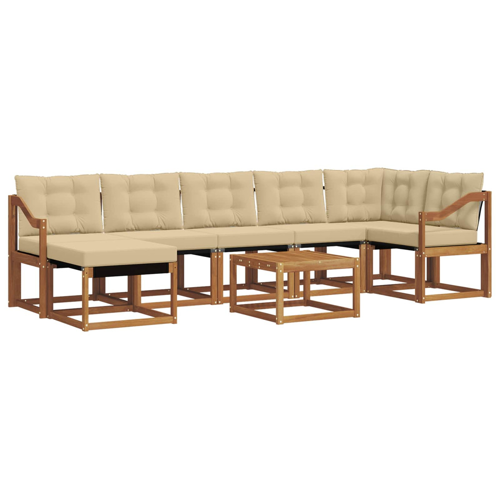 Ensemble de canapés d'extérieur 8 pcs naturel et beige