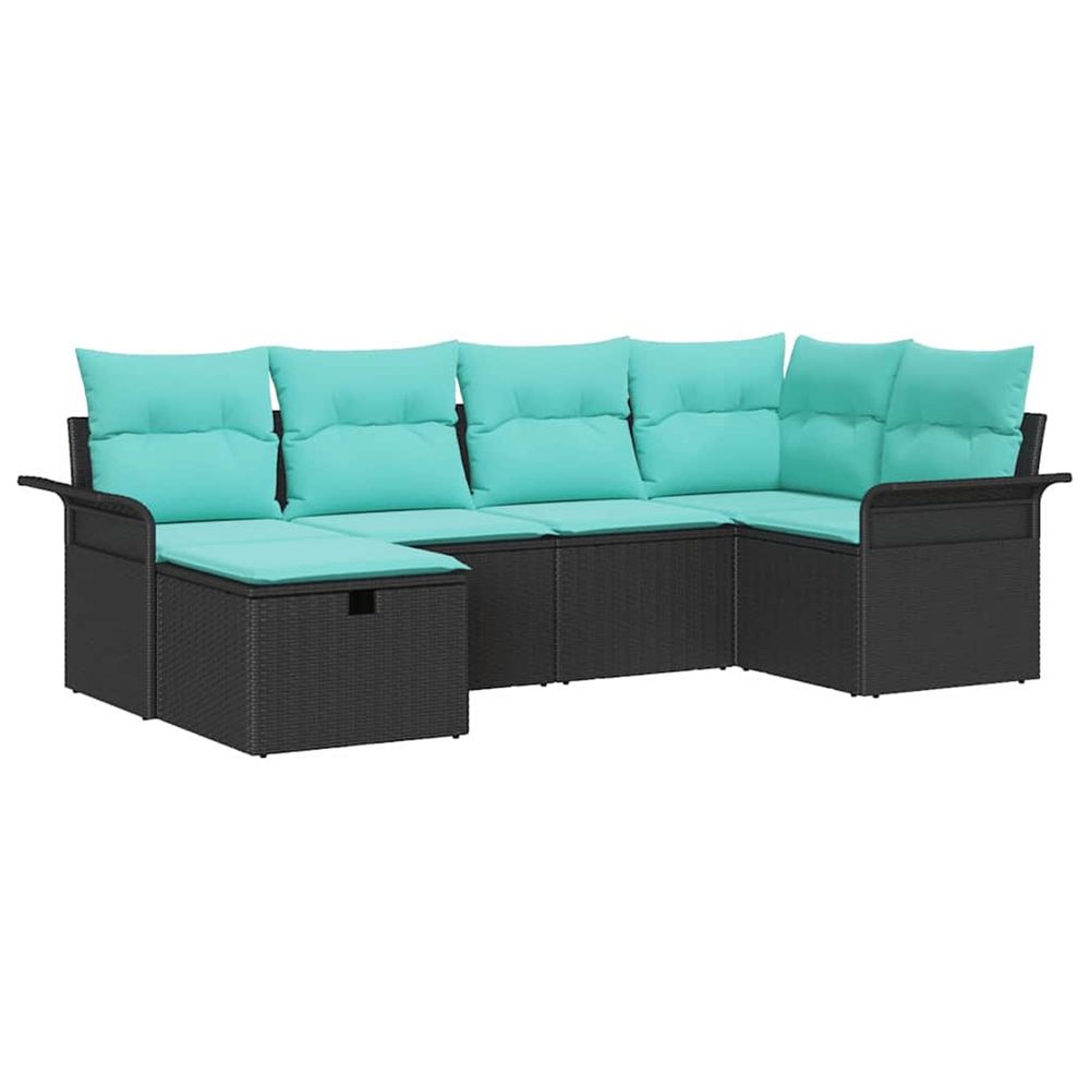 Ensemble de canapé de jardin 6 pc poly rotin