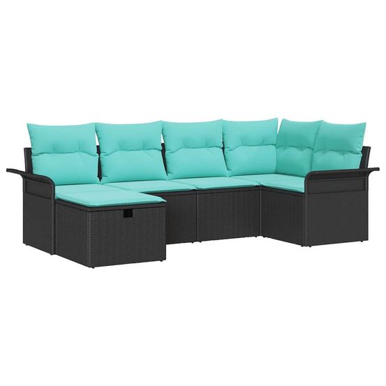 Ensemble de canapé de jardin 6 pc poly rotin
