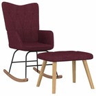 Chaise à bascule avec tabouret violet tissu