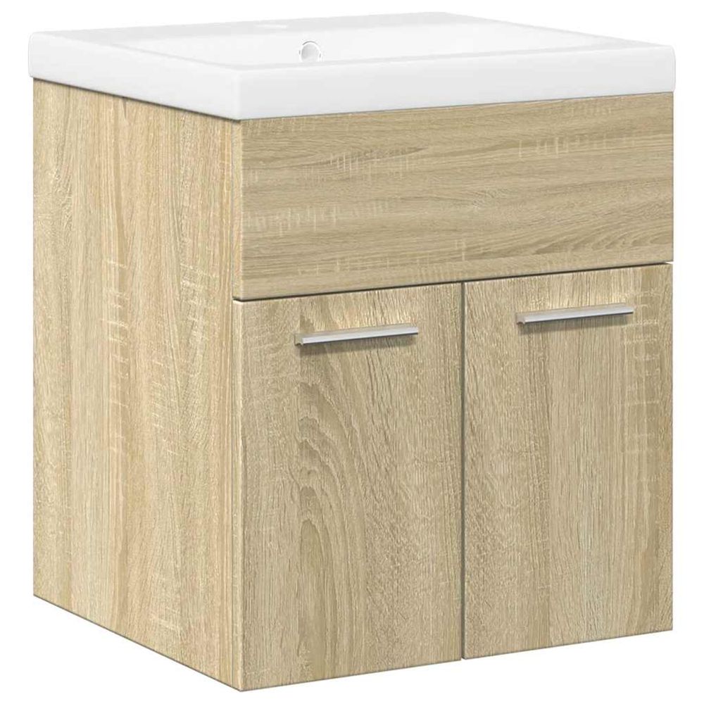 Ensemble de meubles de salle de bain 2 pcs chêne sonoma